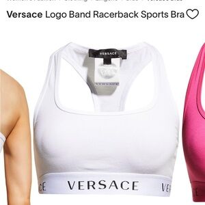 Versace logo brand racerback sports bra NWOT.